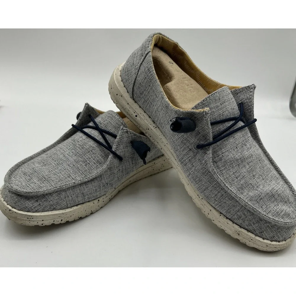Hey Dude Wendy Chambray‎ White Blue Women's Size 7 EU 38 UK 5